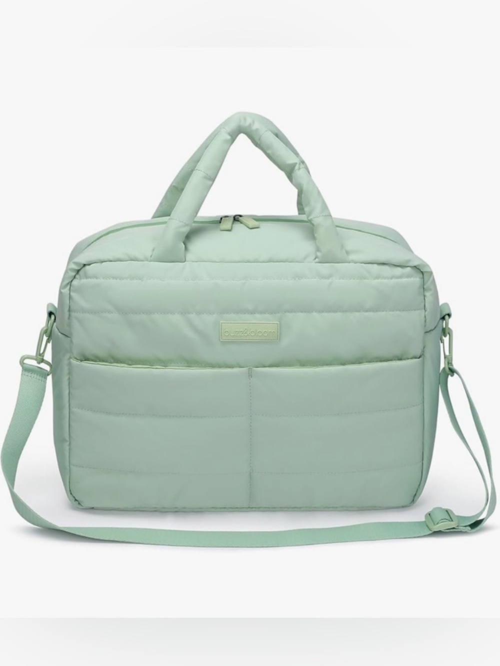 Buzz & Bloom Mint Sage Green Diaper Bag Tote